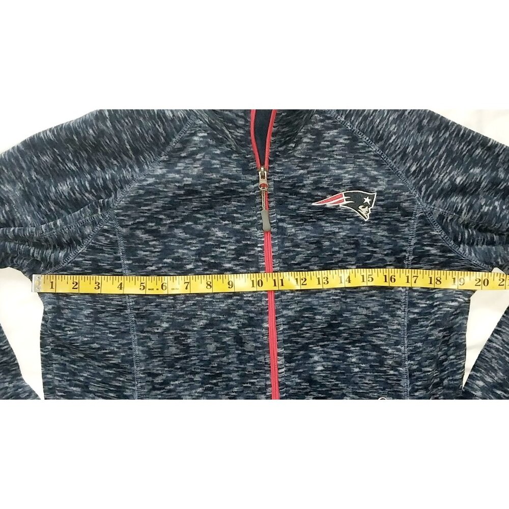 New England Patriots Jacket Women's Fleece NFL Zip Up Blue Jacket Medium - Picture 3 of 4
